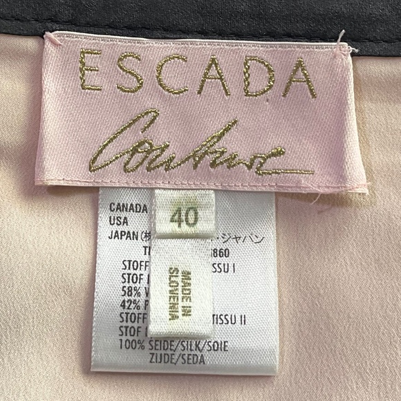 Escada Black Lace Pink Silk Pencil Skirt Coquette Romantic Party Holiday Glam 40 - Picture 8 of 11